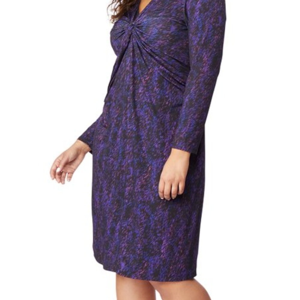 Chic Long Sleeve Purple Dress - Picture 4 of 7